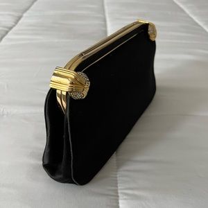 Judith Leiber Vintage Black Satin